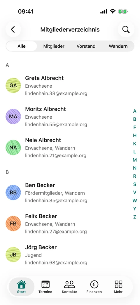 Mitgliederverzeichnis