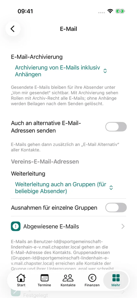 E-Mail-Einstellungen
