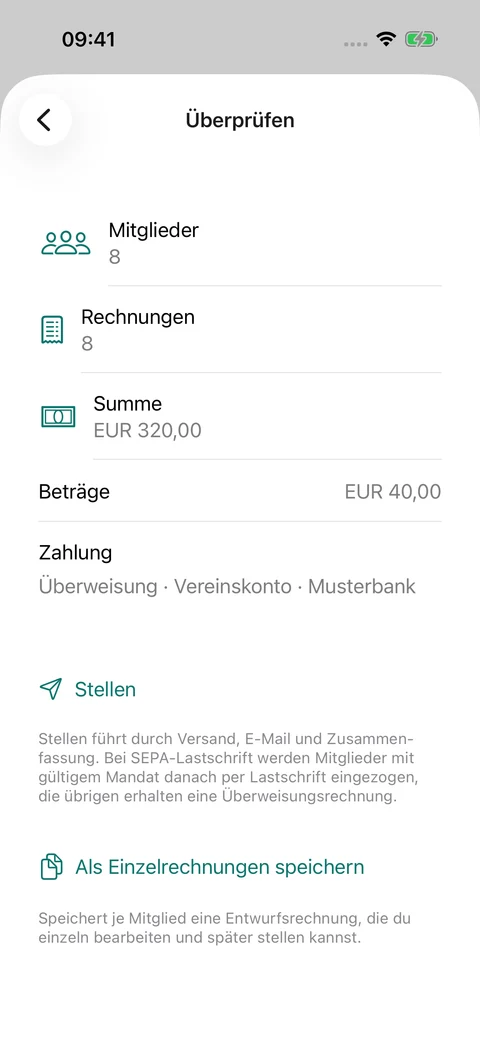 Beitragslauf vorbereiten · Förderbeiträge prüfen