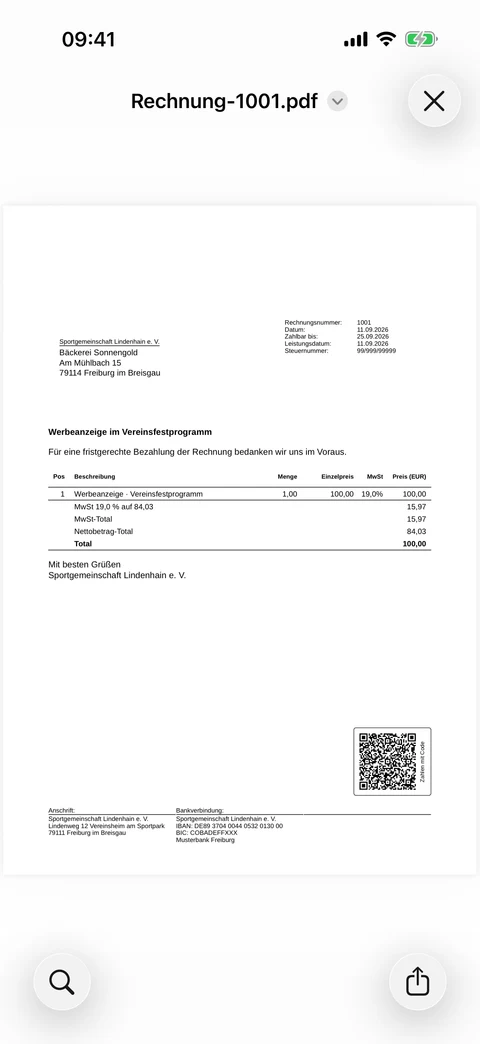 Eine ZUGFeRD-Rechnung
