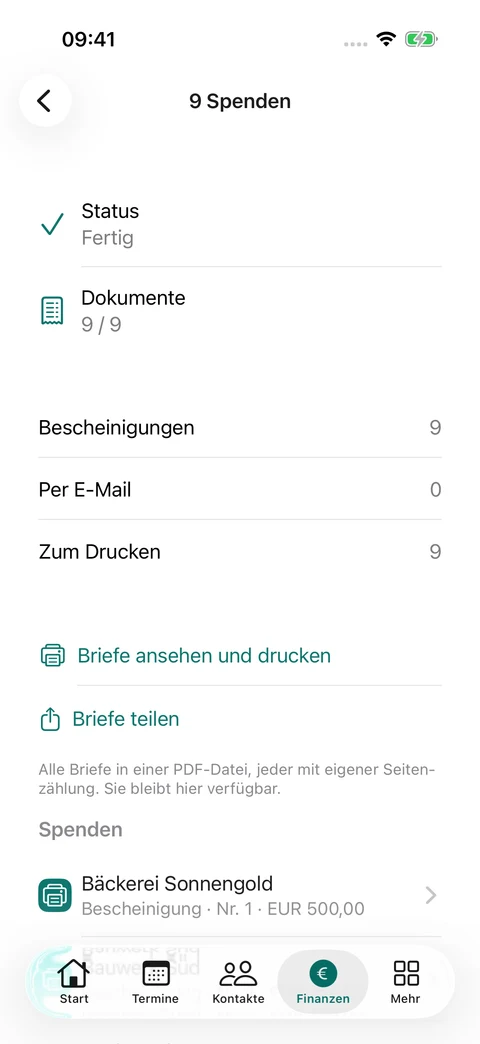 Spendenbescheinigungen