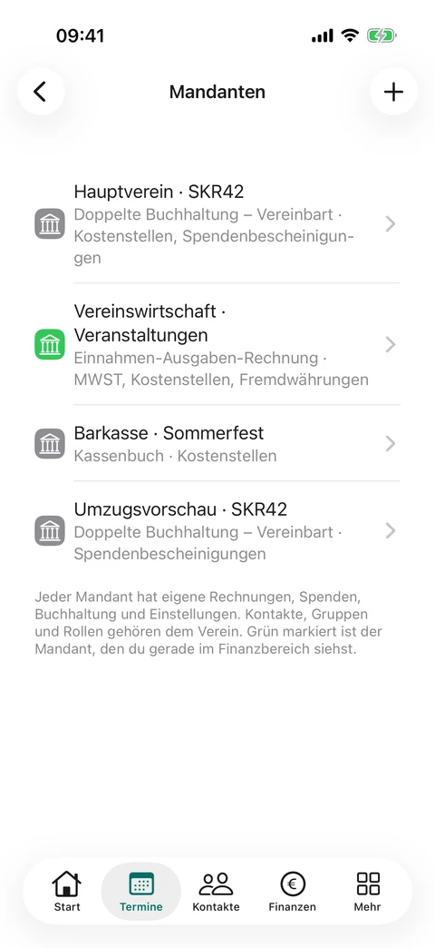 Mehrere Buchhaltungen