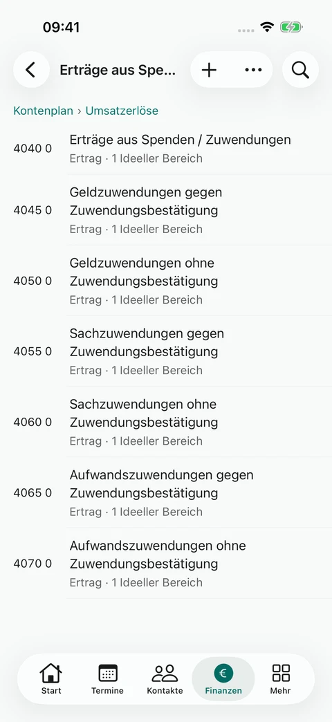 Der Kontenplan · Ertragskonten