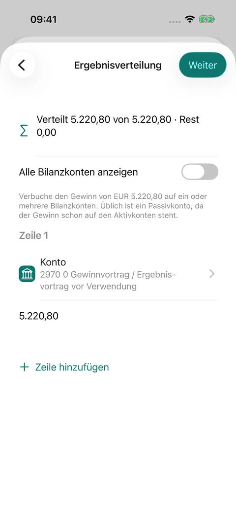 Jahresabschluss vorbereiten · Ergebnisverteilung