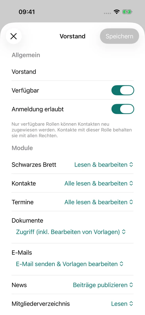 Rollen und Berechtigungen
