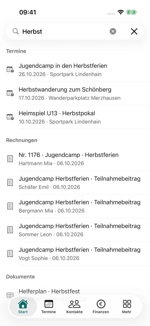 Übergreifend suchen