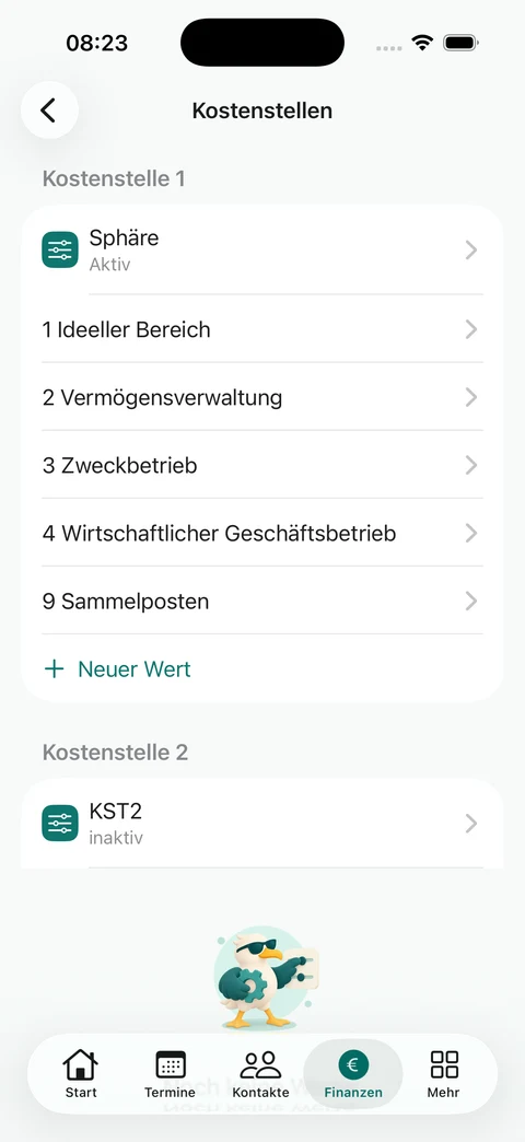 Kostenstellen und Sphären