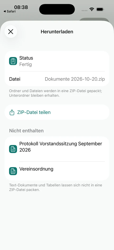 Dokumentpaket als ZIP