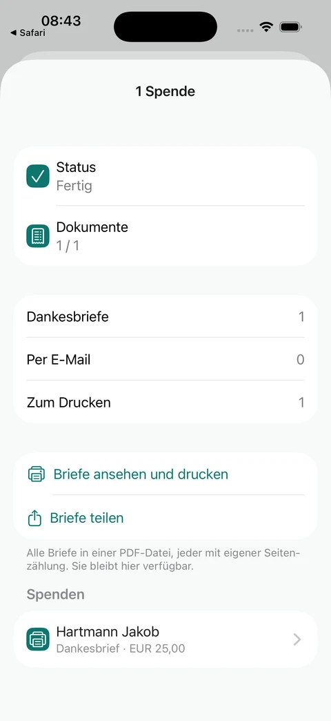 Dankesbrief-Lauf abgeschlossen