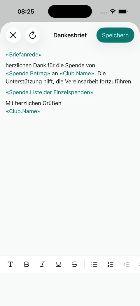 Dankesbrief bearbeiten
