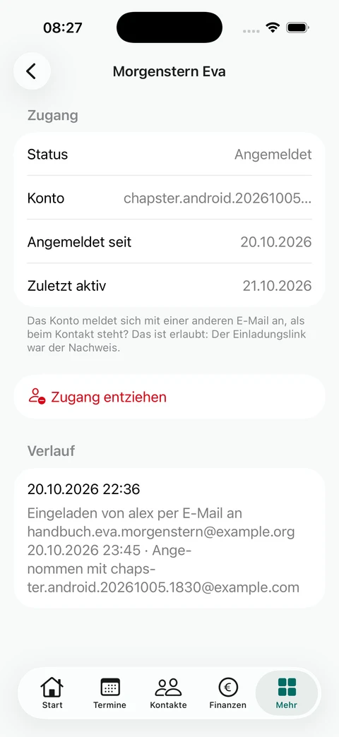 Evas angenommene Einladung