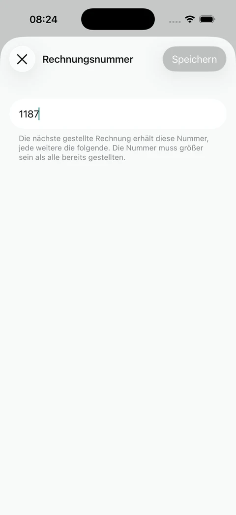 Nächste Rechnungsnummer