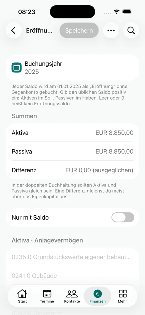 Eröffnungssaldi